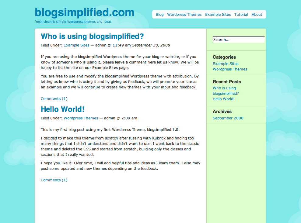 دانلود قالب های وردپرسی 7 blogsimplified