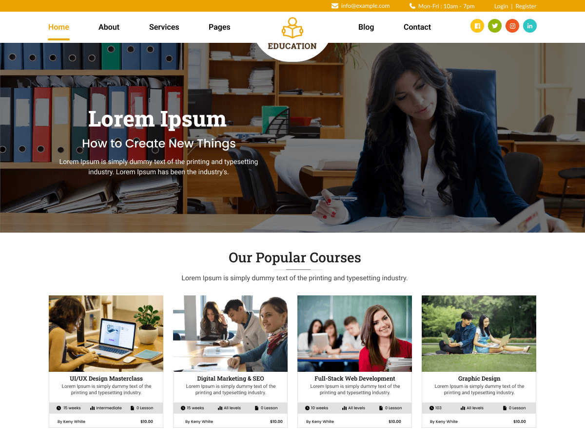 دانلود قالب های وردپرسی 3 FSE Educational Courses