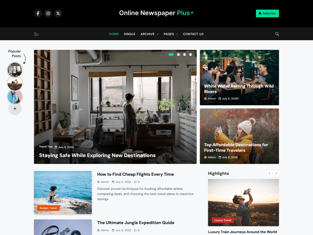 دانلود قالب های وردپرسی 4 Online Newspaper Plus