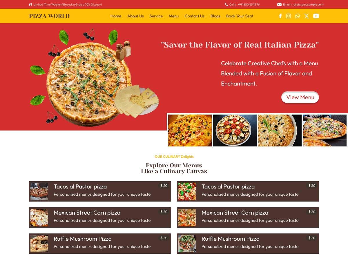 دانلود قالب های وردپرسی 10 Pizza Delivery