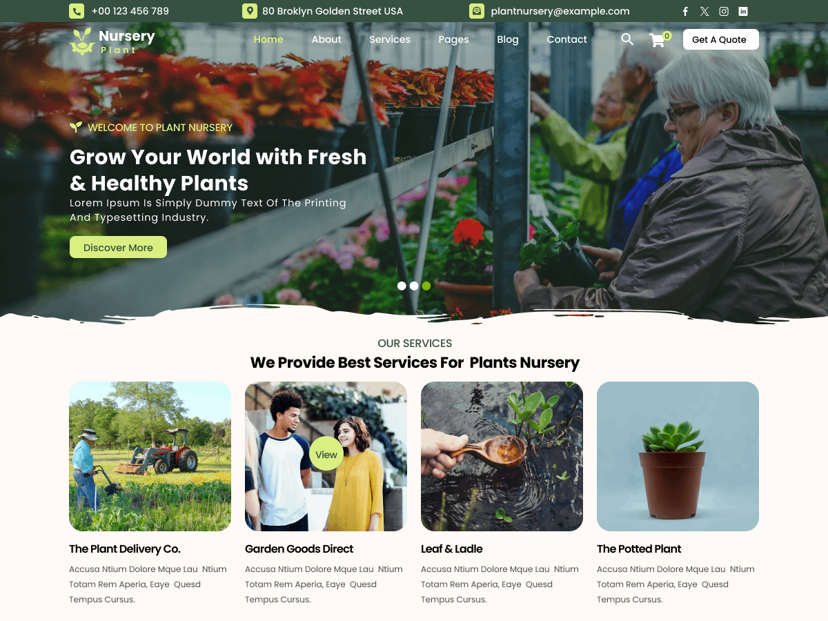 دانلود قالب های وردپرسی 6 Plant Nursery