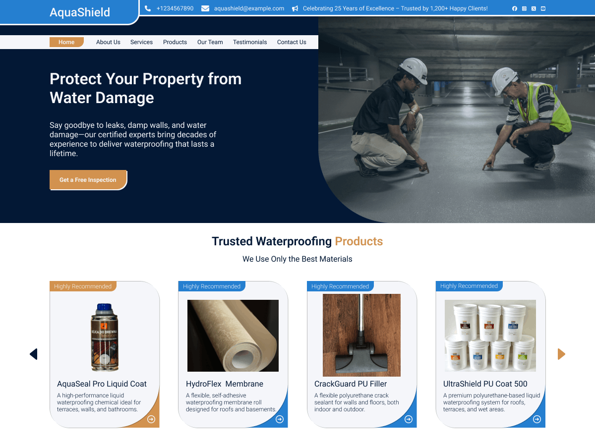 دانلود قالب های وردپرسی 6 Waterproofing Services
