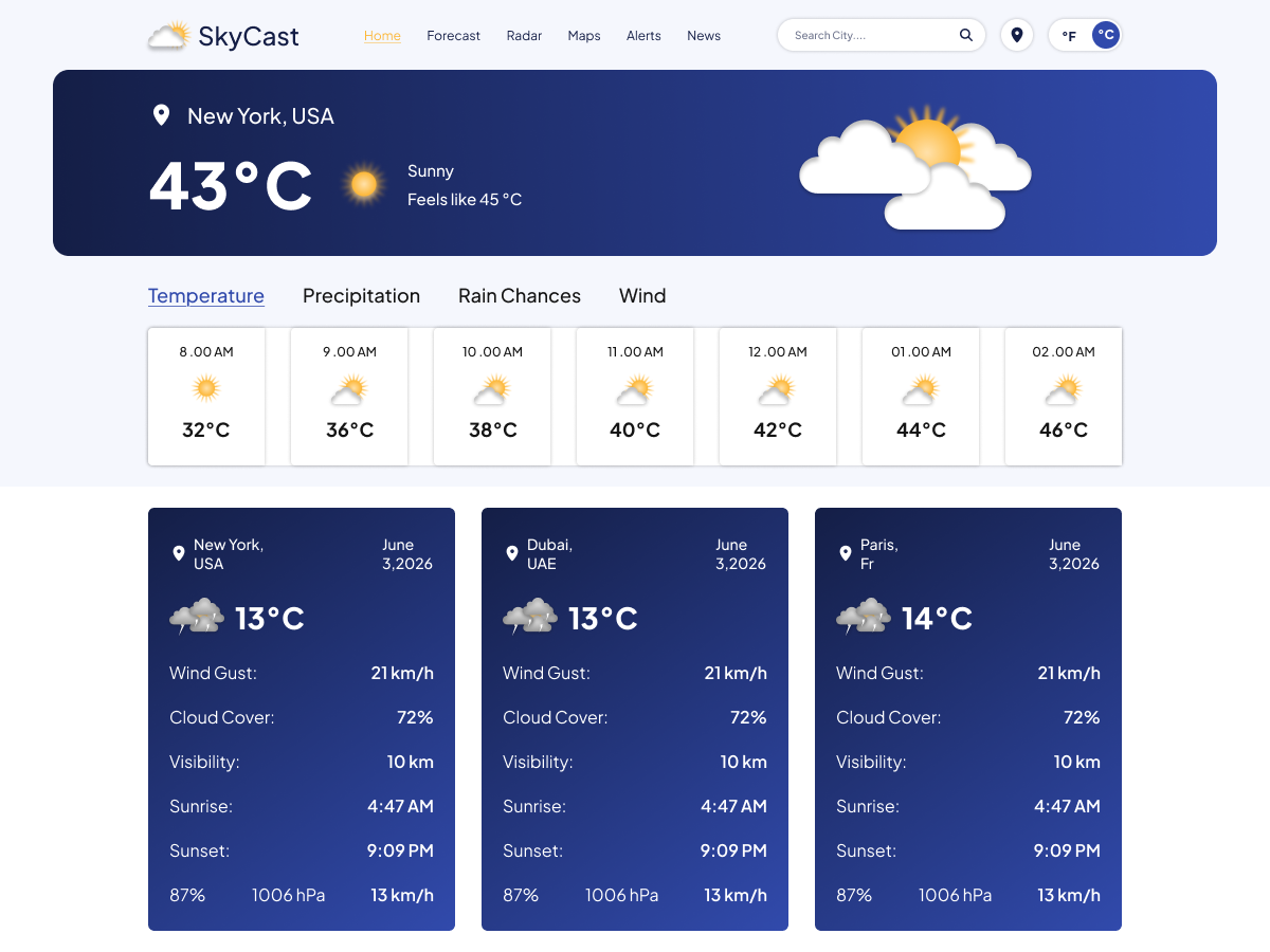 دانلود قالب های وردپرسی 3 Weather Forecast