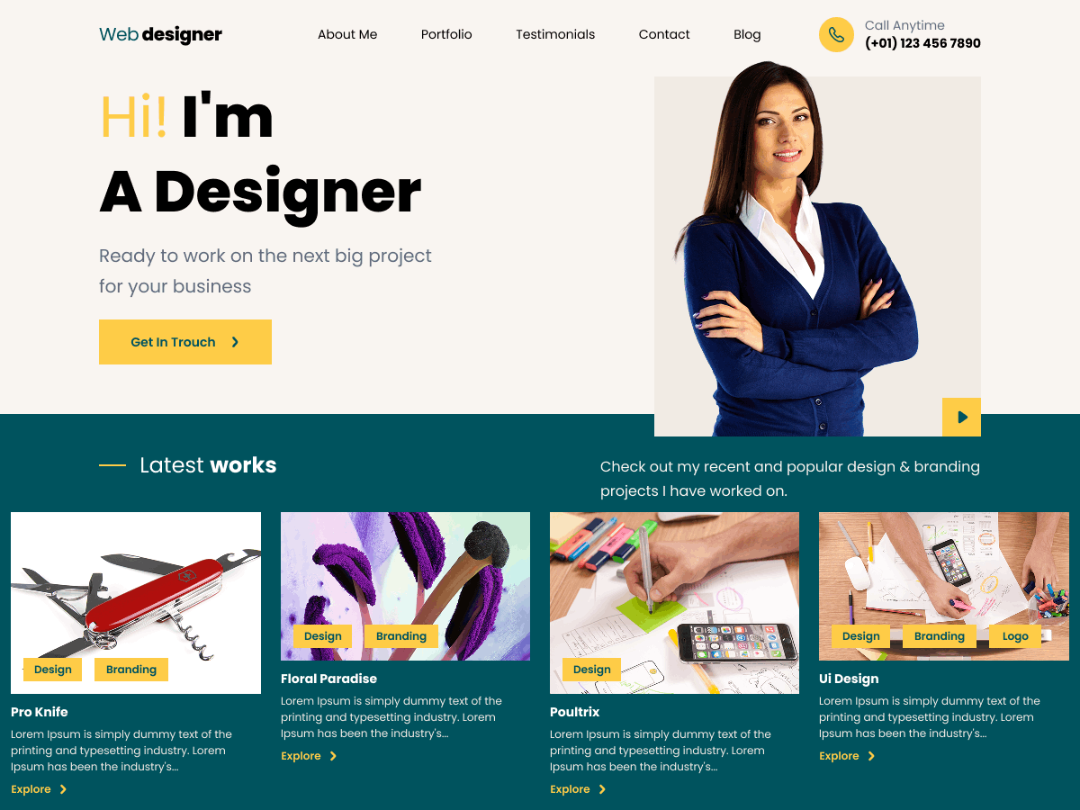 دانلود قالب های وردپرسی 5 Web Designer Portfolio