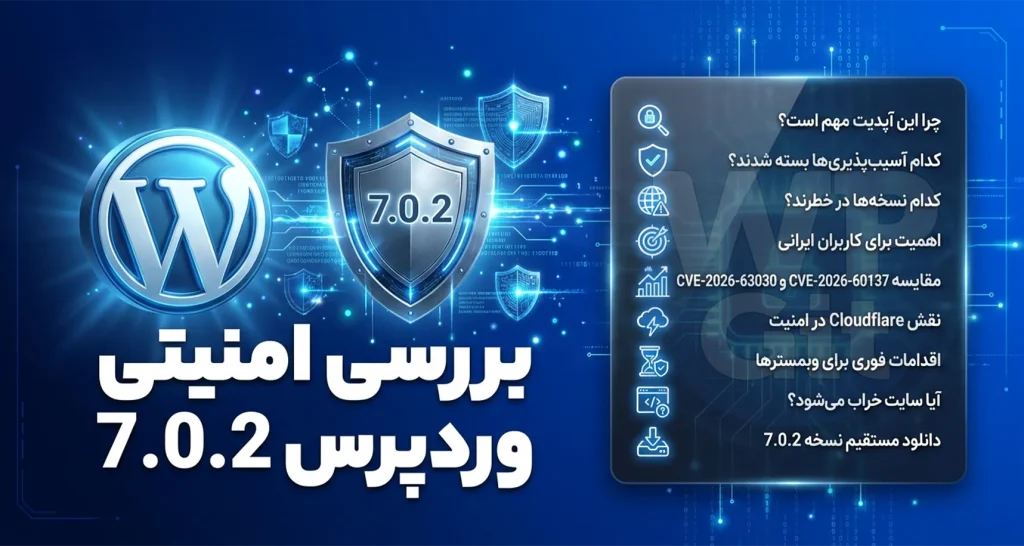دانلود و بررسی امنیتی وردپرس 7.0.2 - ضرورت برای بروزرسانی هسته وردپرس