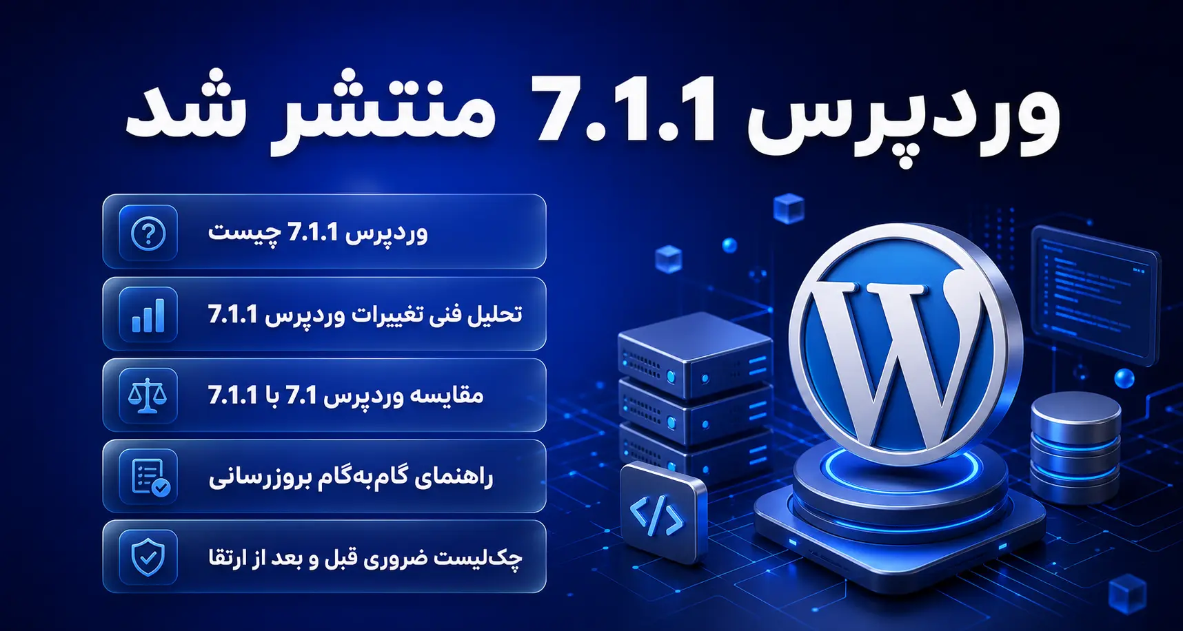وردپرس 7.1.1 منتشر شد 1 بررسی تخصصی و دانلود وردپرس 7.1.1 توسط میرور ایرانی WPGit
