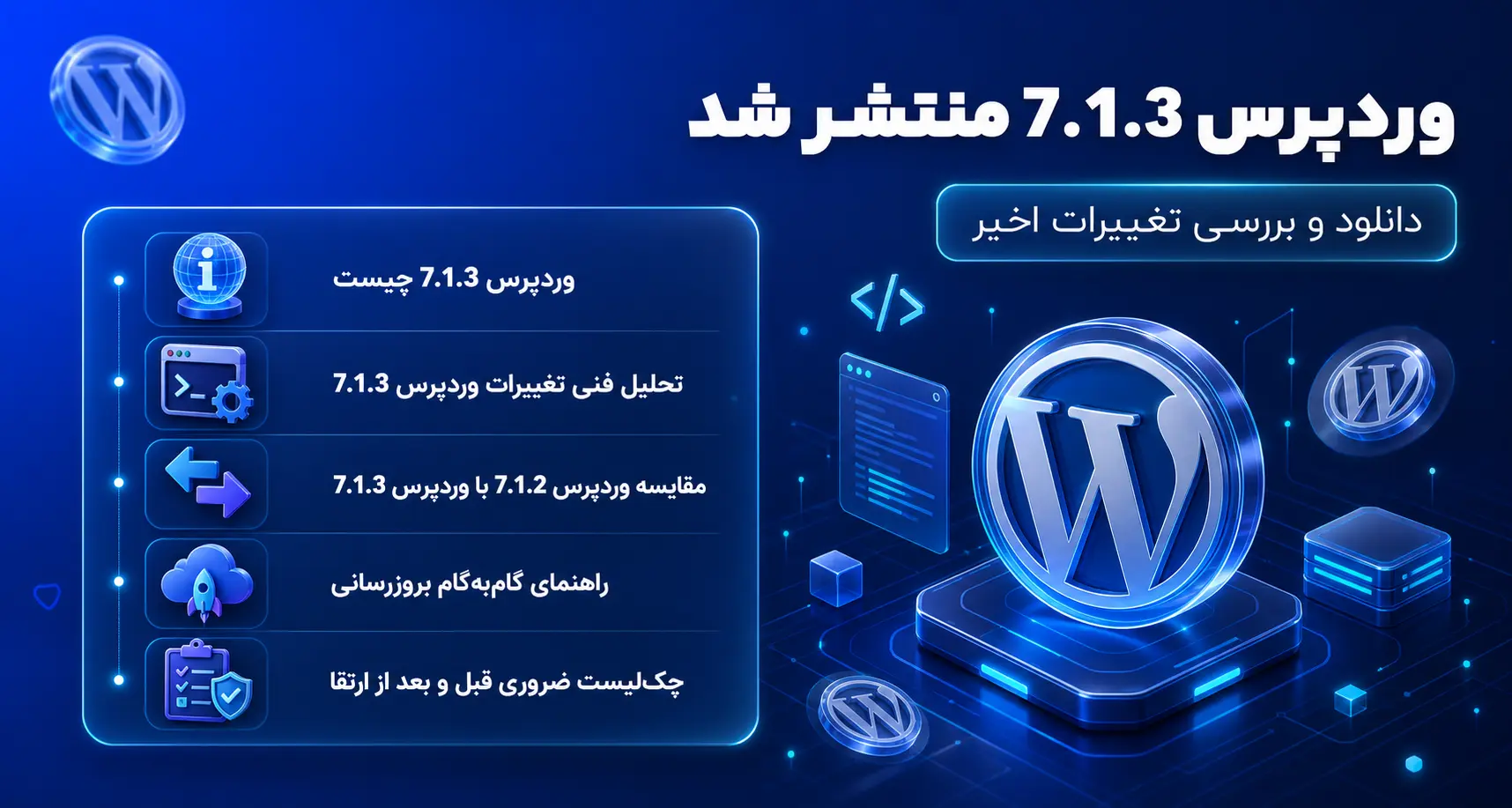 بررسی و دانلود وردپرس 7.1.3 پچ امنیتی، رفع باگ و راهنما 1