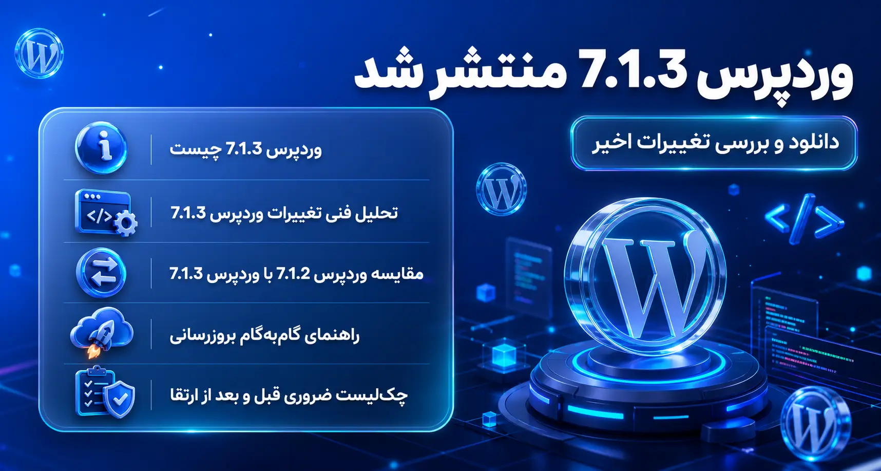 وردپرس 7.1.3 منتشر شد 1 بررسی تخصصی و دانلود وردپرس 7.1.3 از میرور ایرانی WPGit